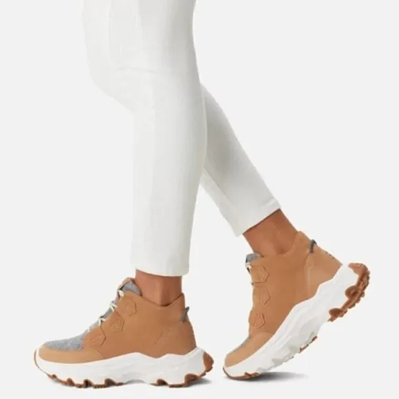 Sorel Womens 7 Sneaker Boot Waterproof Tan &amp; Grey Lace Up NEW IN BOX