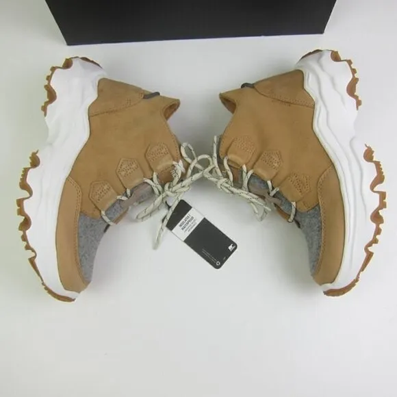 Sorel Womens 7 Sneaker Boot Waterproof Tan &amp; Grey Lace Up NEW IN BOX