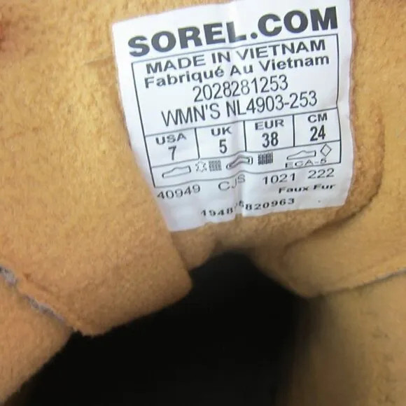 Sorel Womens 7 Sneaker Boot Waterproof Tan &amp; Grey Lace Up NEW IN BOX