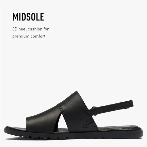 Sorel Women's Black Leather Sandals