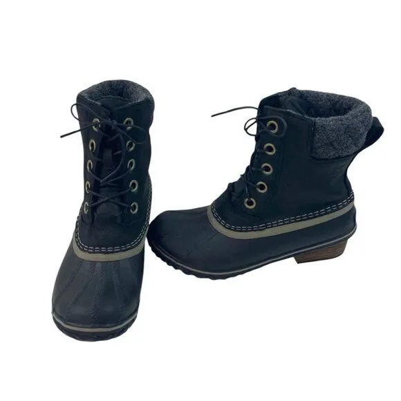 Sorel Women’s Boots Size 6 Black Waterproof Snow Ski Outdoor Laces Winter Lined