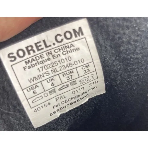 Sorel Women’s Boots Size 6 Black Waterproof Snow Ski Outdoor Laces Winter Lined