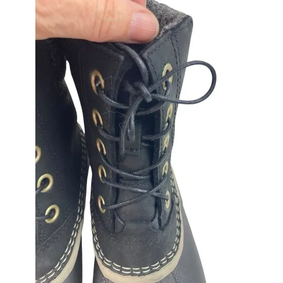 Sorel Women’s Boots Size 6 Black Waterproof Snow Ski Outdoor Laces Winter Lined