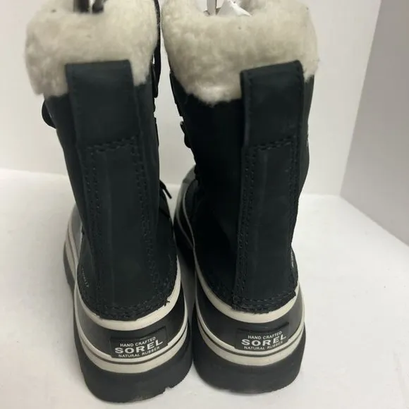 Sorel Women's Caribou Waterproof Snow Boots Black Leather, Size 6 M