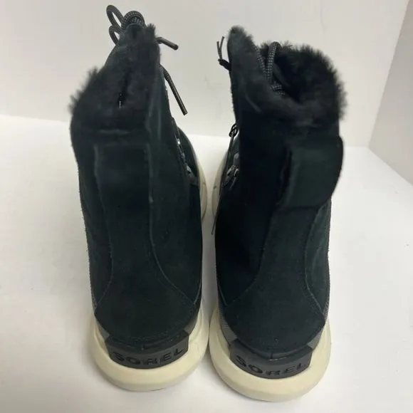 Sorel Women's Explorer II Joan Faux Fur Waterproof Boots Black, Size 10 M