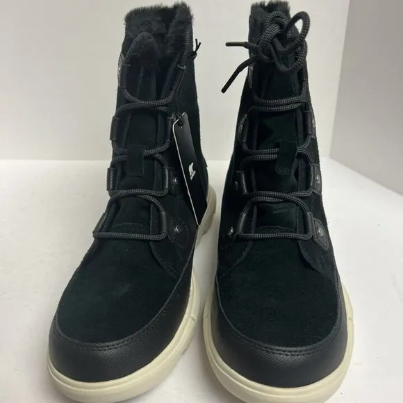 Sorel Women's Explorer II Joan Faux Fur Waterproof Boots Black, Size 10 M