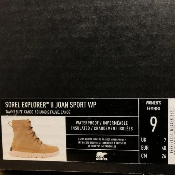Sorel Women's Explorer II Joan Sport Waterproof Winter Boots, Size 9 M