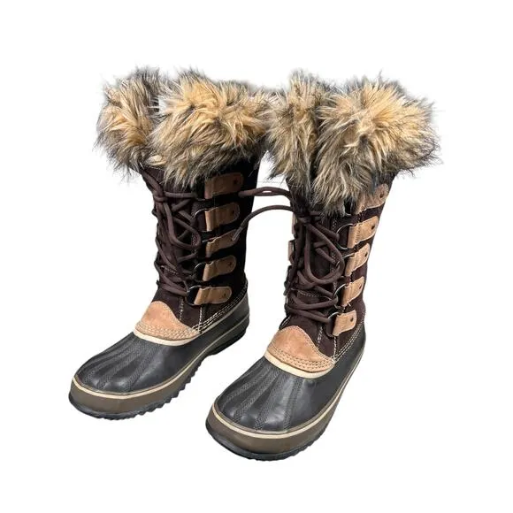 Sorel Women’s Joan Of Arctic Brown Suede Winter Boot Size US 9