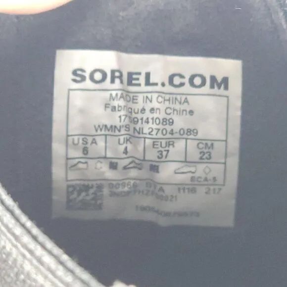 Sorel Women's Lea US6 Wedge Waterproof Leather Gray Chelsea Ankle Booties Boots