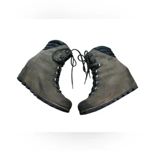 Sorel Womens NL2337 Conquest Wedge Waterproof Brown Leather Ankle Boots Size 8B6