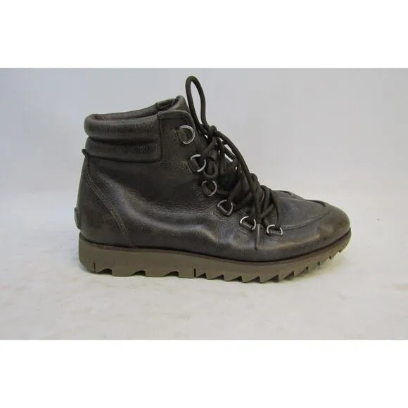 Sorel Womens Size 8 M Brown Leather Lace Up Ankle Boots