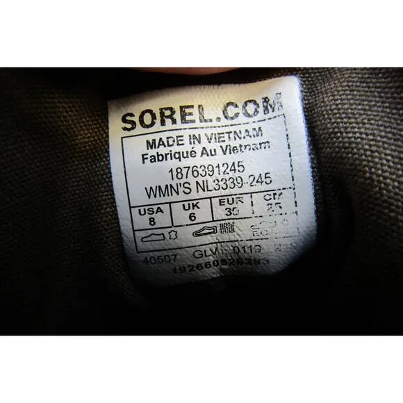 Sorel Womens Size 8 M Brown Leather Lace Up Ankle Boots