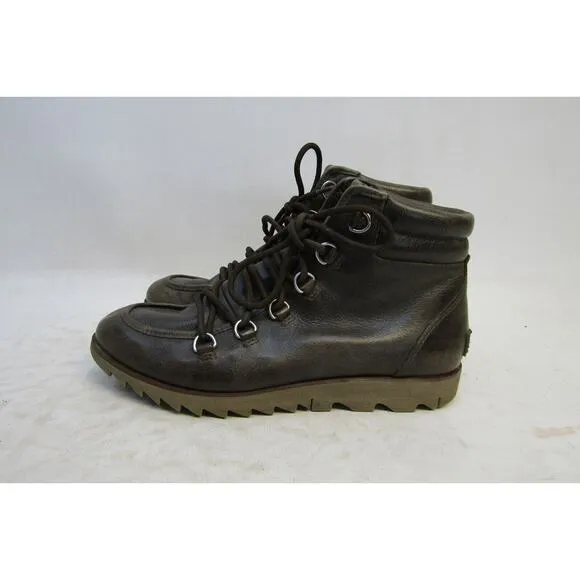 Sorel Womens Size 8 M Brown Leather Lace Up Ankle Boots