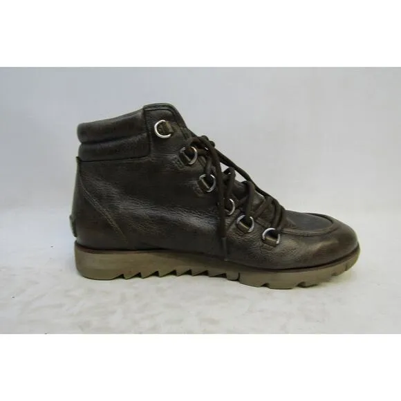Sorel Womens Size 8 M Brown Leather Lace Up Ankle Boots