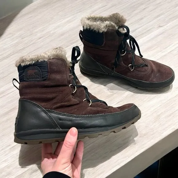 Sorel Women's Tivoli Sport Cattail Brown Boots LL5337-908 Waterproof Size 10