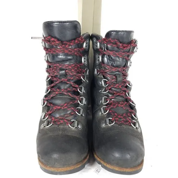 Sorel Women’s Conquest US 6 Black Leather Waterproof Wedge Ankle Winter Boots