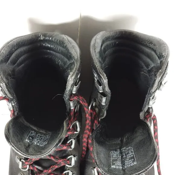Sorel Women’s Conquest US 6 Black Leather Waterproof Wedge Ankle Winter Boots