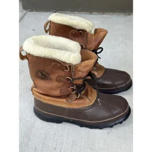 Sorel x Eddie Bauer Men's 9 Brown Leather Rubber Outdoor Duck Snow Winter Boots