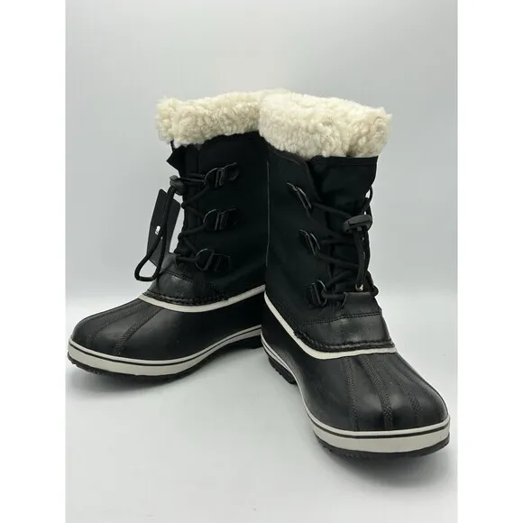 Sorel Yoot PAC Nylon Black Boots NY1962-010 Youth Size 7 Waterproof Winter NWOB