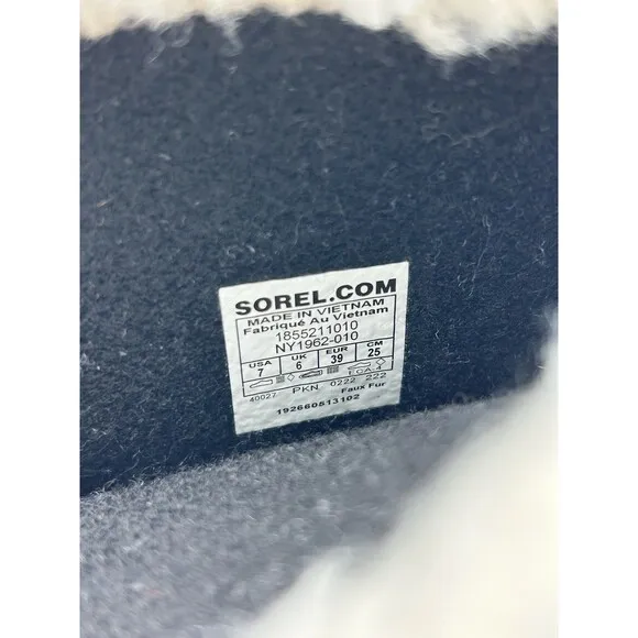Sorel Yoot PAC Nylon Black Boots NY1962-010 Youth Size 7 Waterproof Winter NWOB