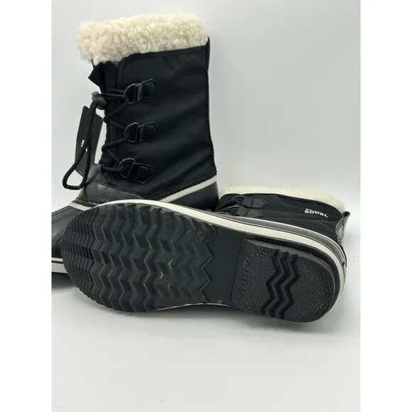 Sorel Yoot PAC Nylon Black Boots NY1962-010 Youth Size 7 Waterproof Winter NWOB