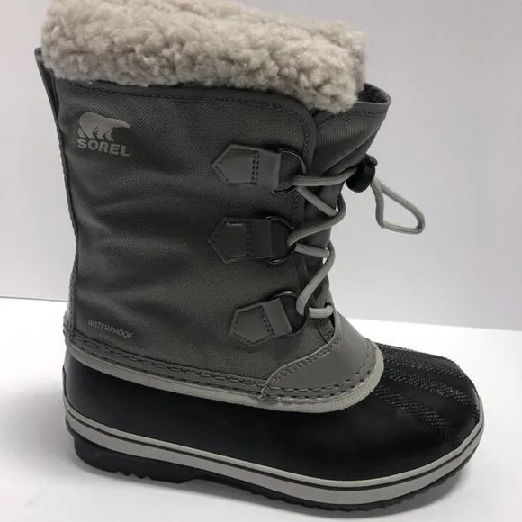 Sorel Yoot Pac Nylon Waterproof Winter Boots Gray, Girls’ Size 4 M