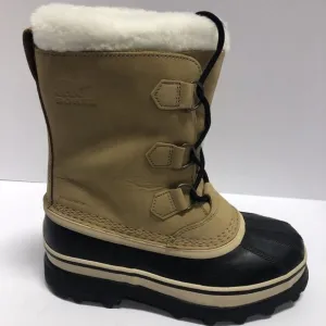 Sorel Youth Caribou, Tan Waterproof Winter Boots, Kids’ Size 5 M