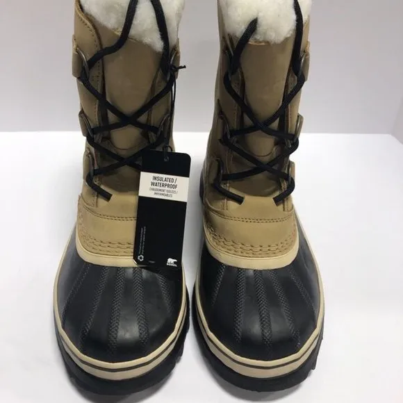 Sorel Youth Caribou, Tan Waterproof Winter Boots, Kids’ Size 5 M