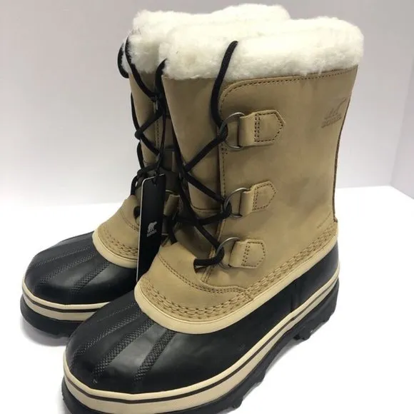 Sorel Youth Caribou, Tan Waterproof Winter Boots, Kids’ Size 5 M