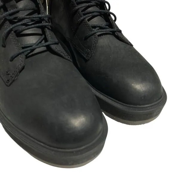 Sorel Boots Womens 7.5 Hi-Line Jet Black Leather Waterproof Lace Up Combat Biker