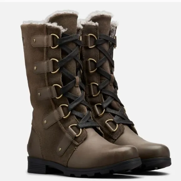 Sorel Emelie Lace Up Waterproof Boots Major 9.5