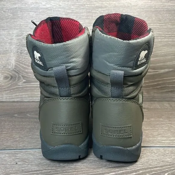 Sorel Whitney Short Lace Women’s Sz 8 Warm Waterproof Alpine Tundra Green Boots