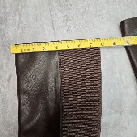Soul Naturalizer Knee High Wedge Boots 9.5 Wide Fit Brown Comfort Platform Tall