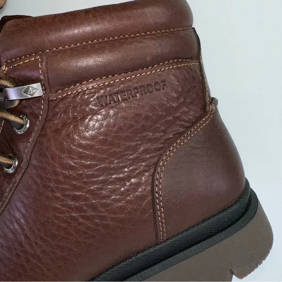 Sperry Mens Watertown LTT Waterproof Outdoor Boots Brown Leather Tan Size 7