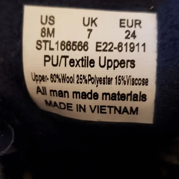 Sperry Top Sider Saltwater Toddler Size 8 Blue Plaid Wool Waterproof Duck Boots