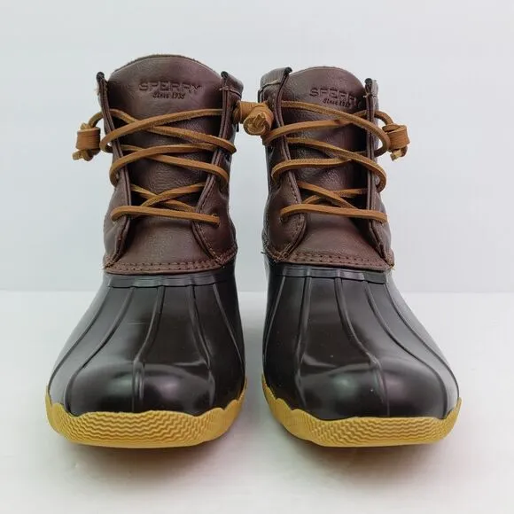 Sperry Top Sider Saltwater Toddler Sz 12 Brown Leather Waterproof Duck Boots
