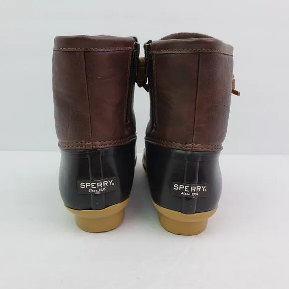 Sperry Top Sider Saltwater Toddler Sz 12 Brown Leather Waterproof Duck Boots