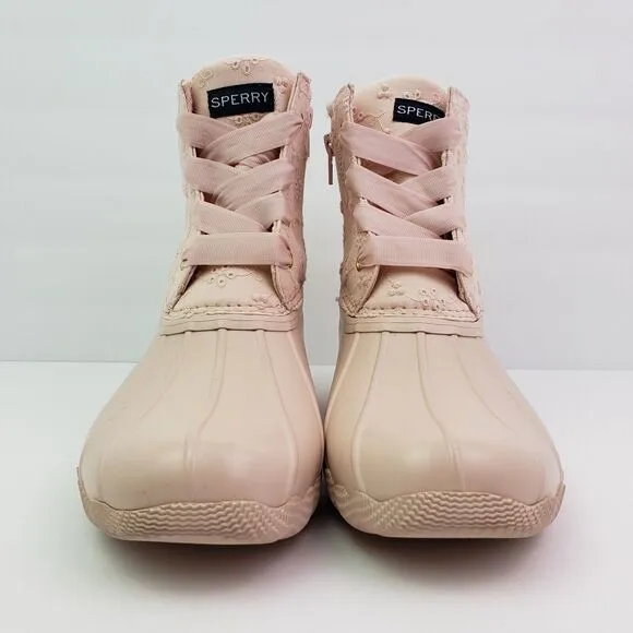 Sperry Top Sider Saltwater Youth Girls Size 6Y Pink Waterproof Duck Boots