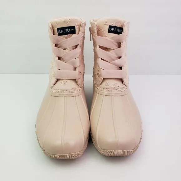 Sperry Top Sider Saltwater Youth Girls Size 6Y Pink Waterproof Duck Boots