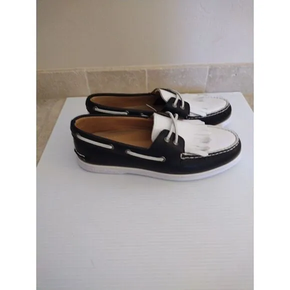 Sperry Top Spider X Brooks Brother Kiltie Boat‎ Shoes Mens Sz 11 Black White