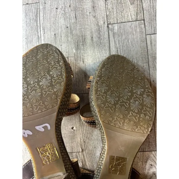 Spring Step Lavish Sandal Ankle Strap Womens Brown Boho Hippie Size 6 EU 36