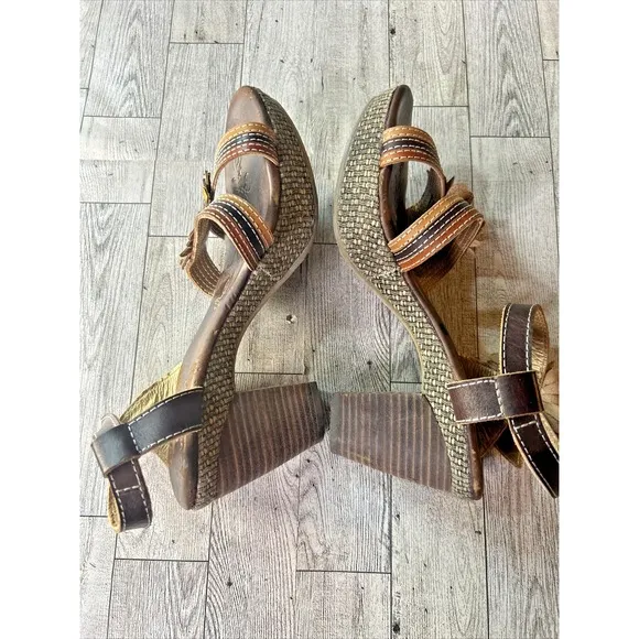 Spring Step Lavish Sandal Ankle Strap Womens Brown Boho Hippie Size 6 EU 36