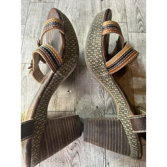 Spring Step Lavish Sandal Ankle Strap Womens Brown Boho Hippie Size 6 EU 36