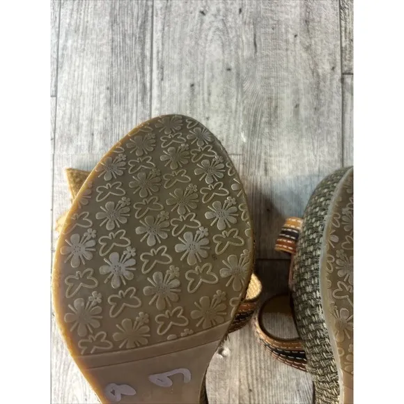 Spring Step Lavish Sandal Ankle Strap Womens Brown Boho Hippie Size 6 EU 36