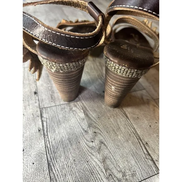 Spring Step Lavish Sandal Ankle Strap Womens Brown Boho Hippie Size 6 EU 36