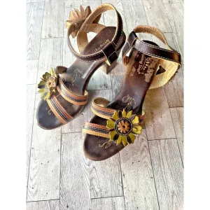 Spring Step Lavish Sandal Ankle Strap Womens Brown Boho Hippie Size 6 EU 36