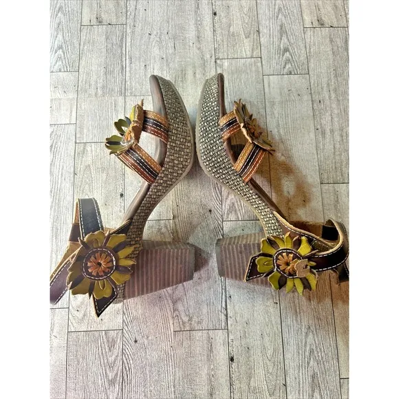 Spring Step Lavish Sandal Ankle Strap Womens Brown Boho Hippie Size 6 EU 36