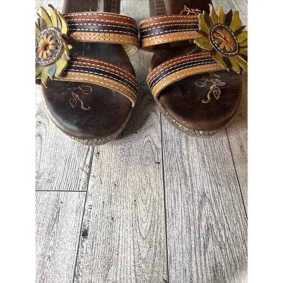 Spring Step Lavish Sandal Ankle Strap Womens Brown Boho Hippie Size 6 EU 36