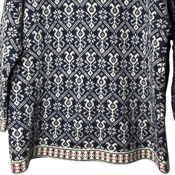 Squaw Valley Vintage Nordic Norwegian Pattern Button Front Wool Cardigan Sweater