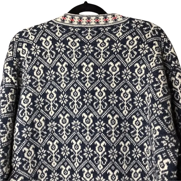 Squaw Valley Vintage Nordic Norwegian Pattern Button Front Wool Cardigan Sweater